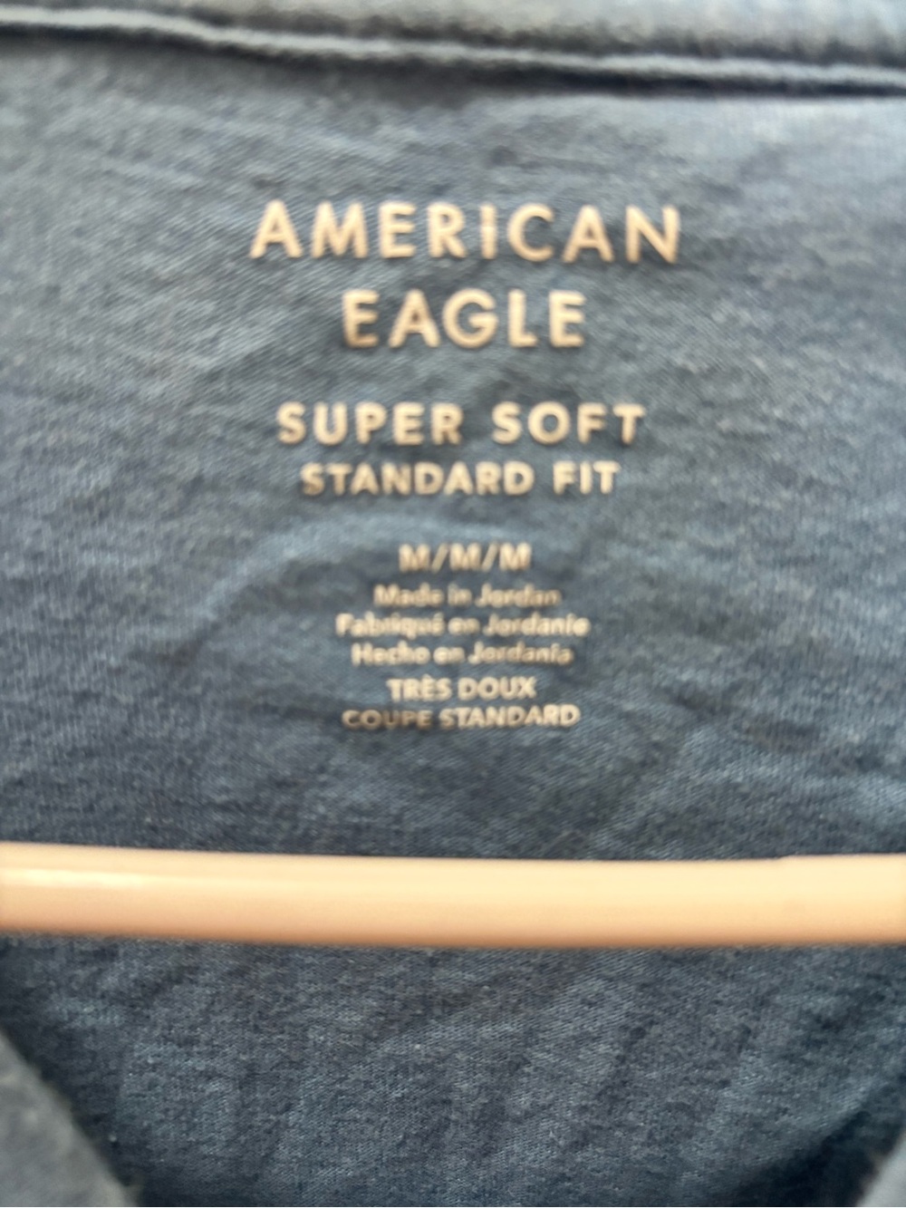 American Eagle Super Soft Distressed Graphic Tee Slate Blue | Size M - Picture 4 of 4